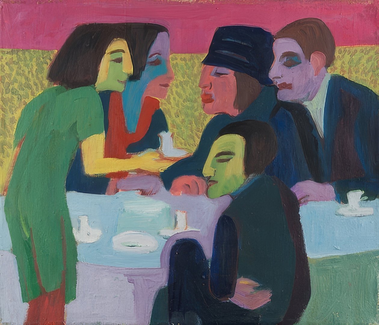 Jelenet a kávézóban. 1926 körül alkotó: Ernst Ludwig Kirchner