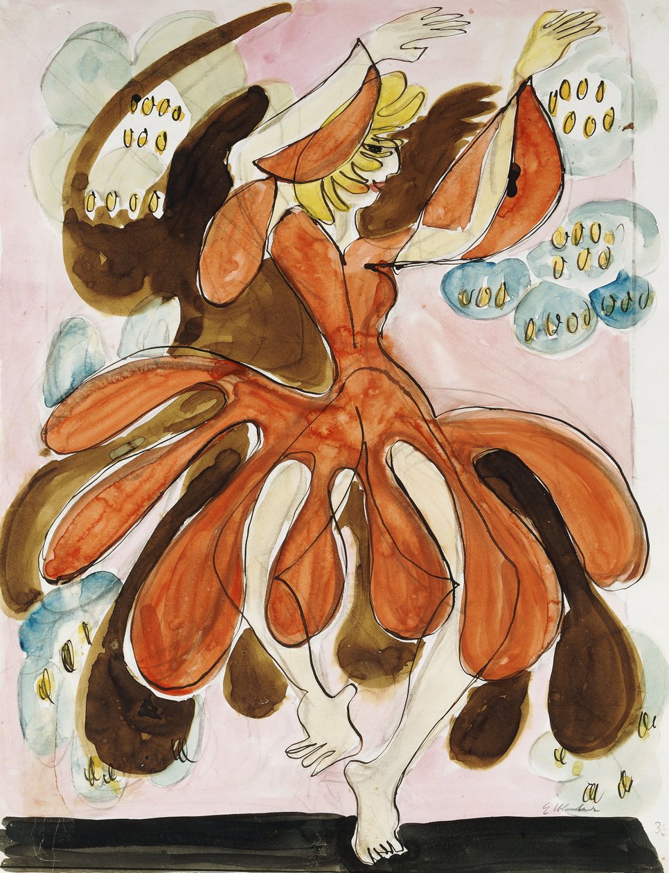 A táncos Palucca; Die Tanzerin Palucca, c. 1930-31 alkotó: Ernst Ludwig Kirchner