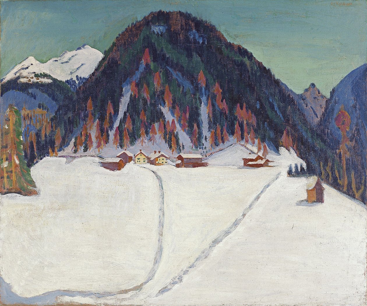 A Junkerboden hó alatt, kb. 1936-1938 alkotó: Ernst Ludwig Kirchner