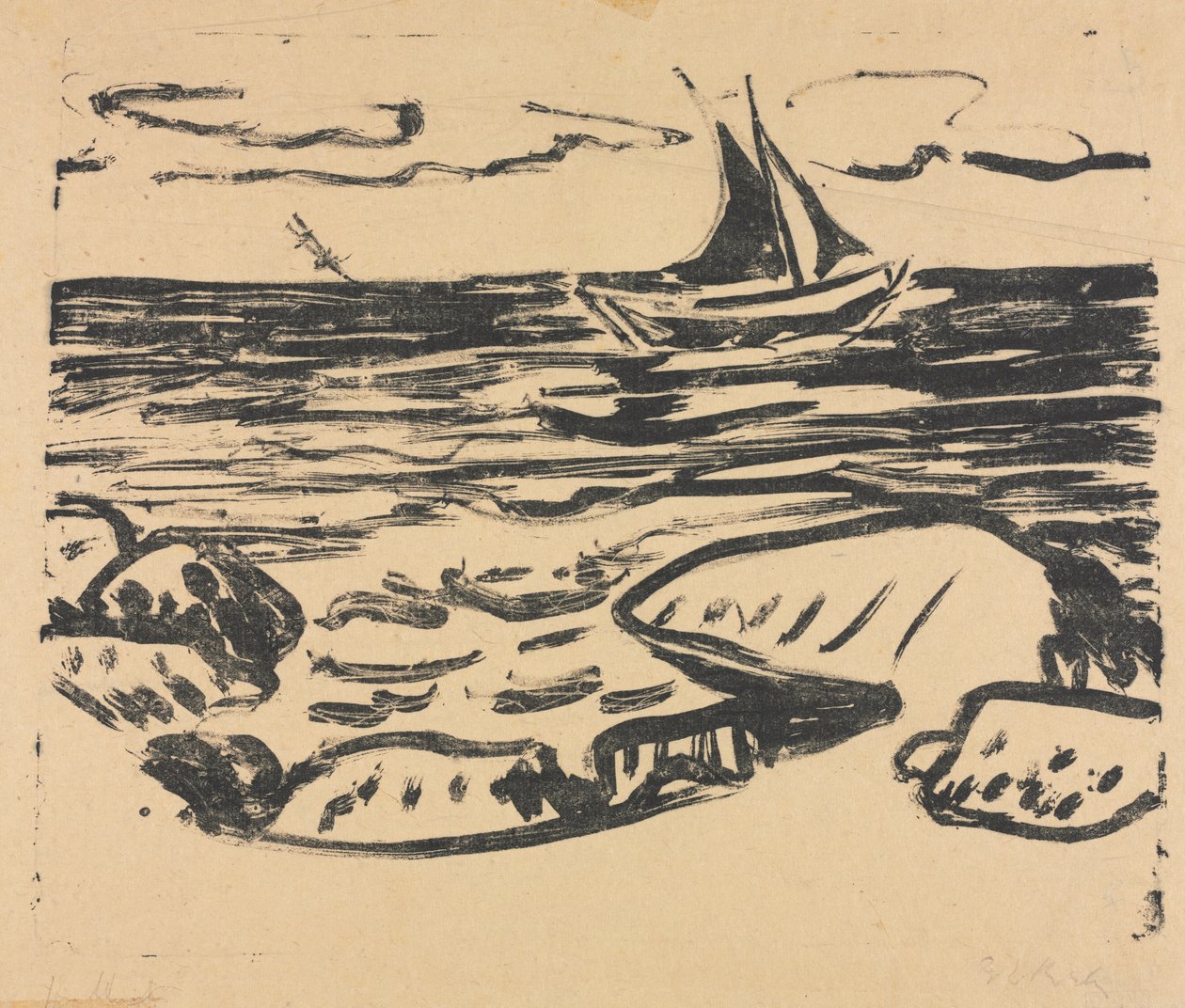A tenger Staberhuk közelében alkotó: Ernst Ludwig Kirchner