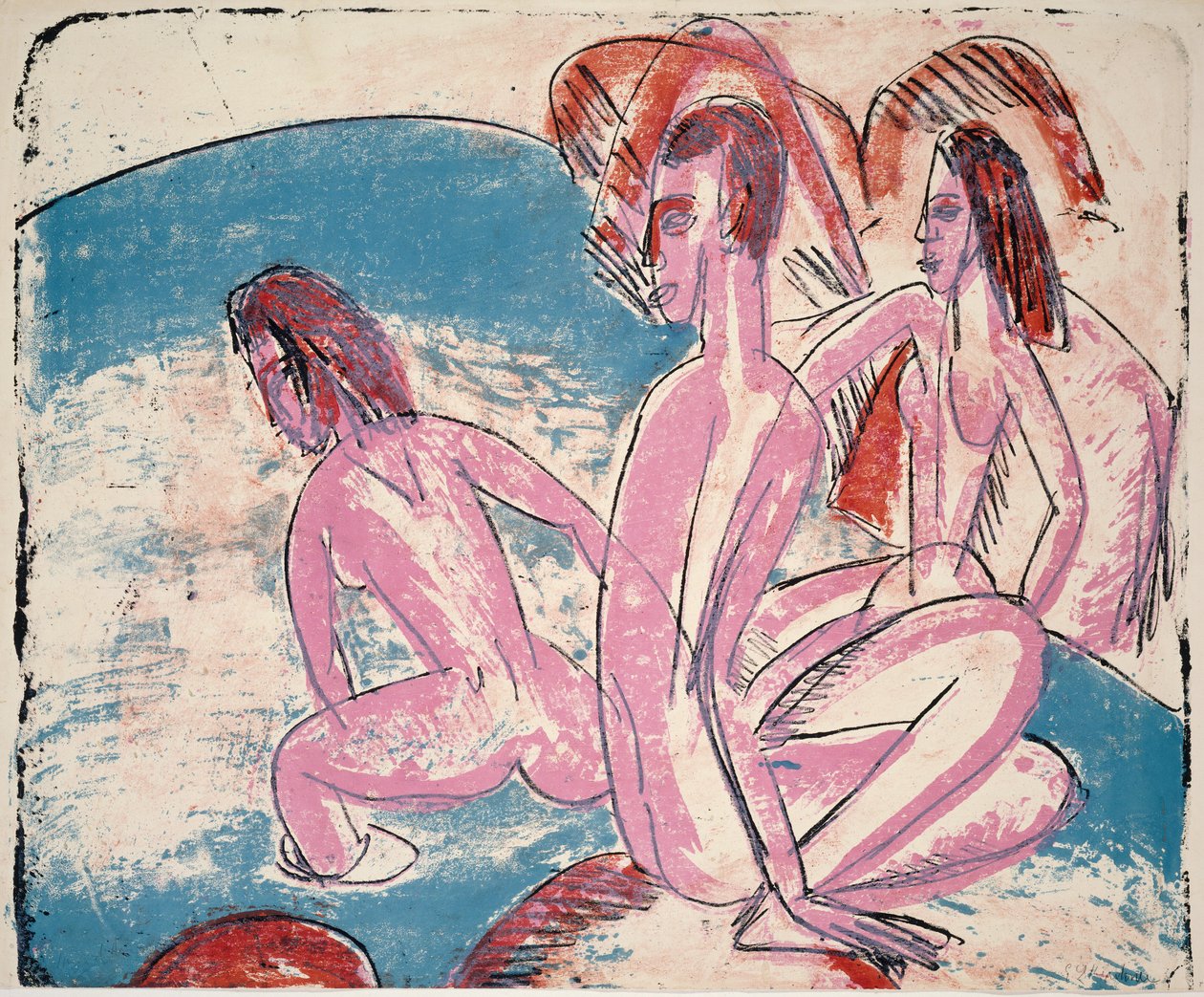 Stones három fürdőzője alkotó: Ernst Ludwig Kirchner