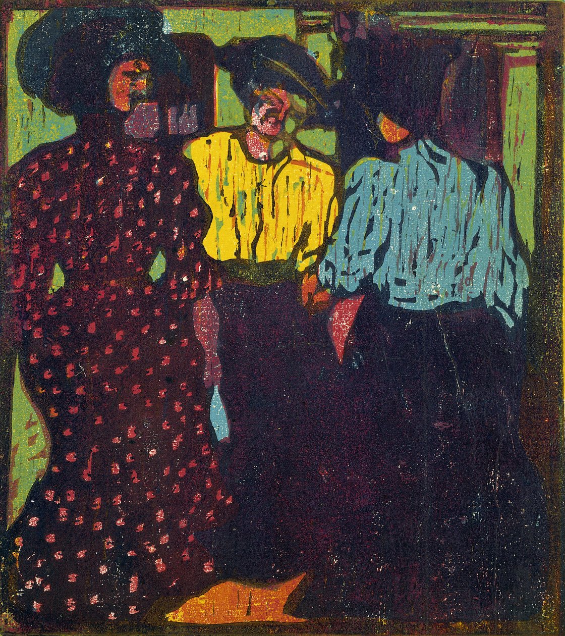 Három nő beszélget, 1907 alkotó: Ernst Ludwig Kirchner