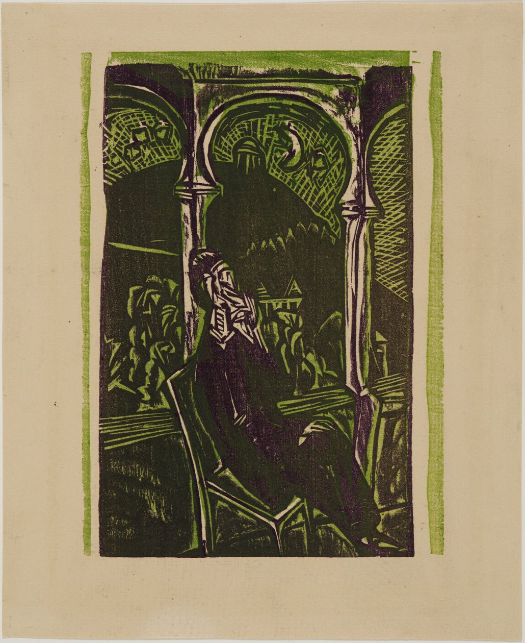 Álmodozó férfi - Botho Graef az erkélyén ülve, Jena alkotó: Ernst Ludwig Kirchner