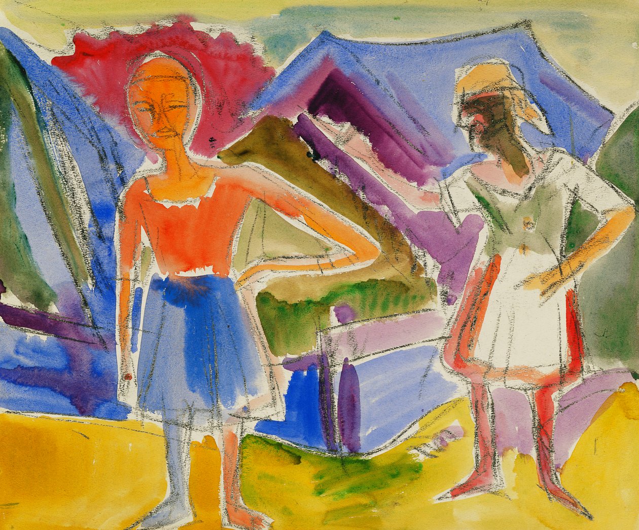 Két figura; két figura, alkotó: Ernst Ludwig Kirchner