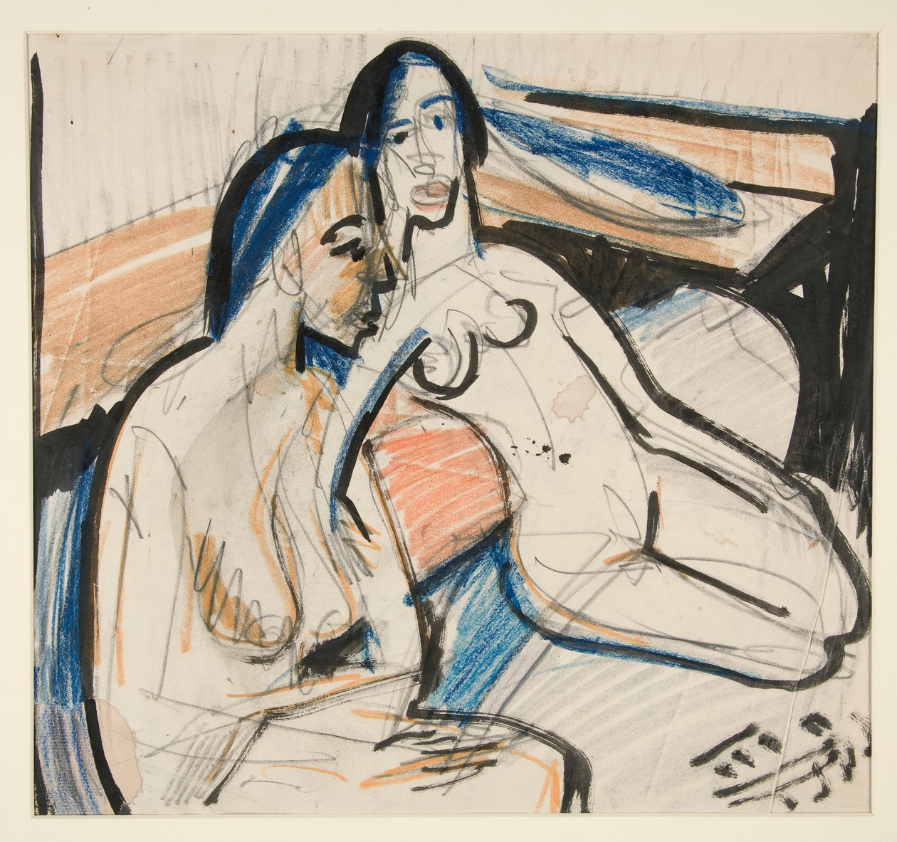 Két ülő nő a stúdióban alkotó: Ernst Ludwig Kirchner
