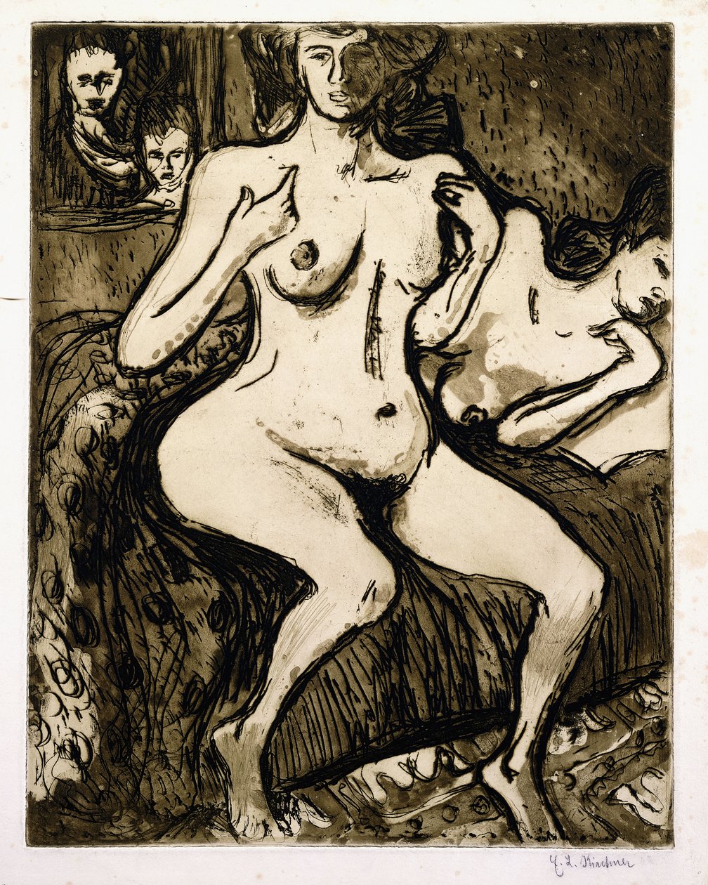 Két nő, 1907 alkotó: Ernst Ludwig Kirchner