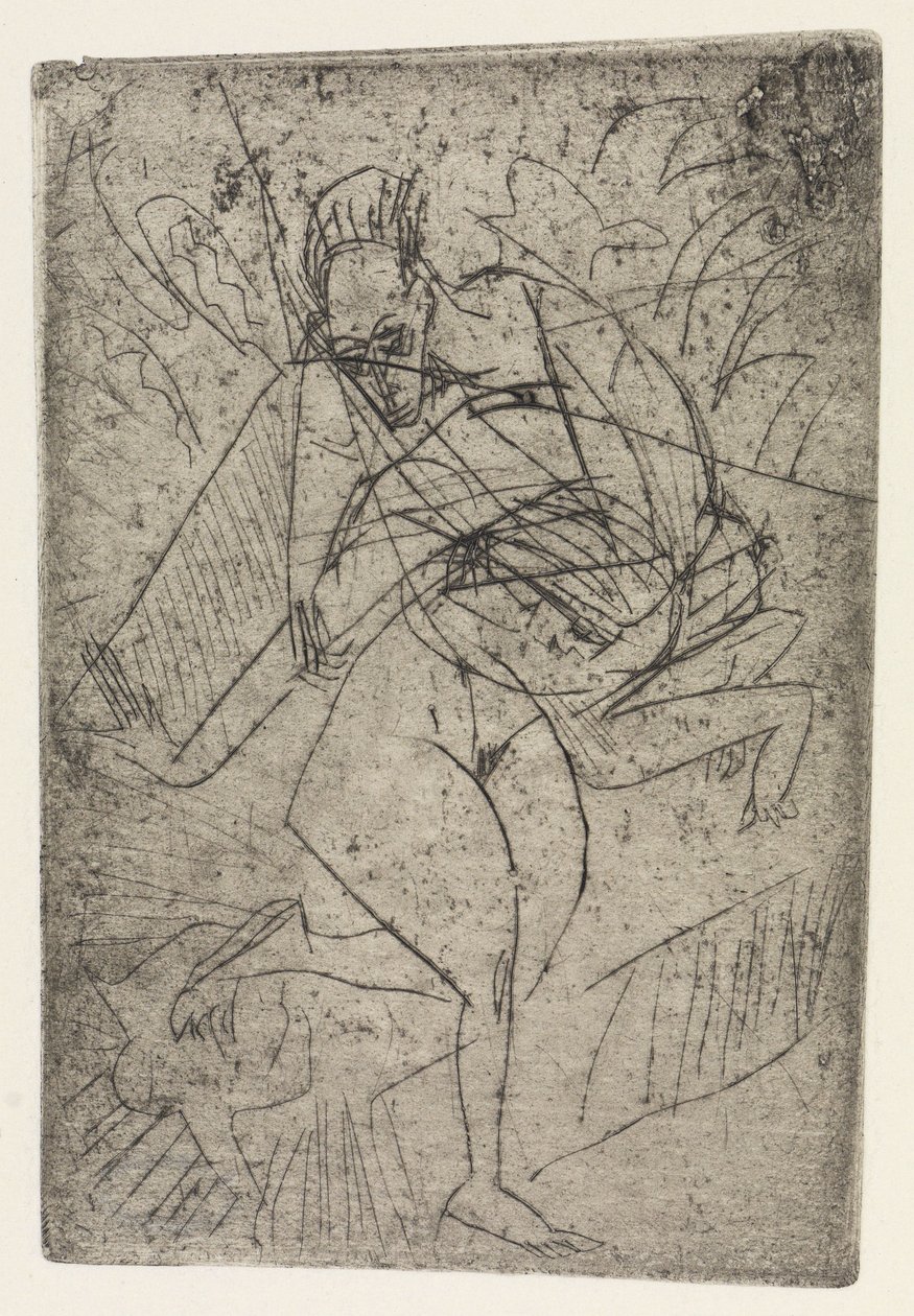 Nemi erőszak jelenet / Három ülő meztelen alak a szobában alkotó: Ernst Ludwig Kirchner