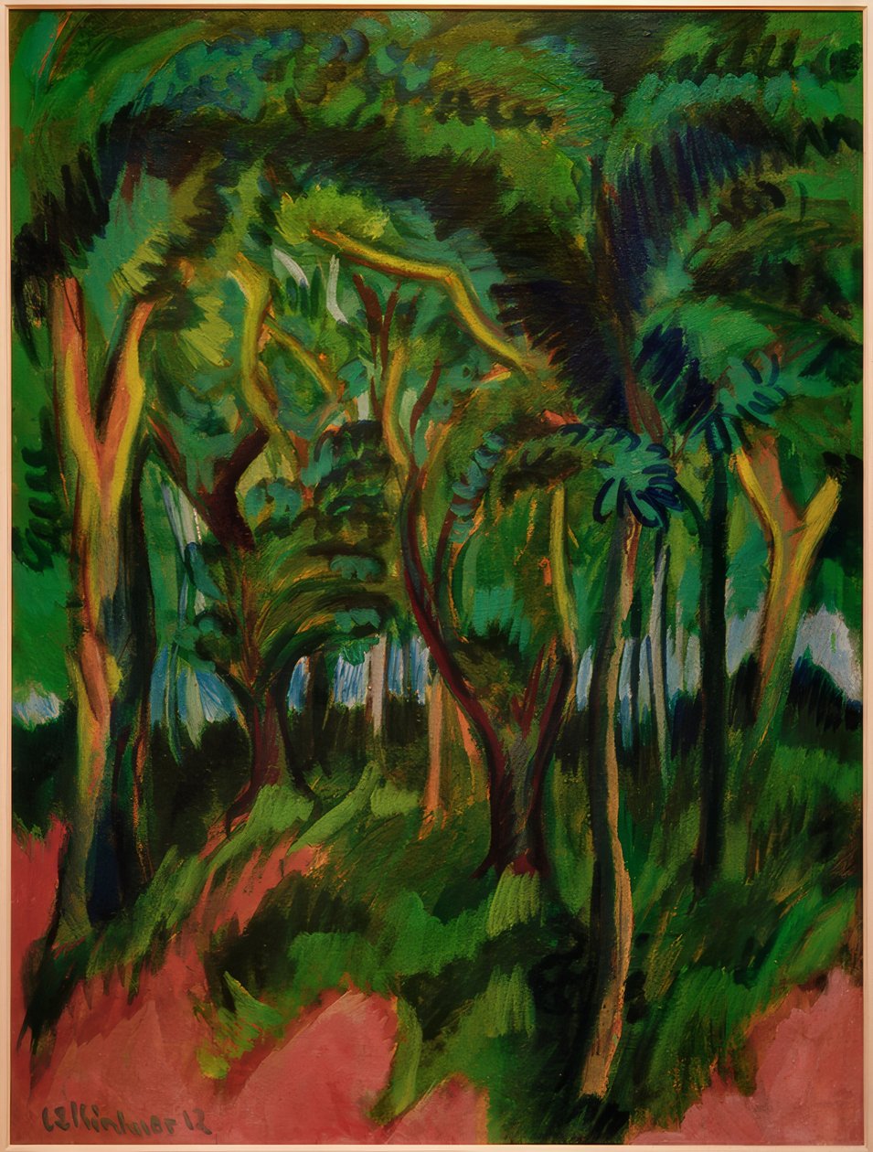 Erdei szív rózsaszín előtérrel alkotó: Ernst Ludwig Kirchner
