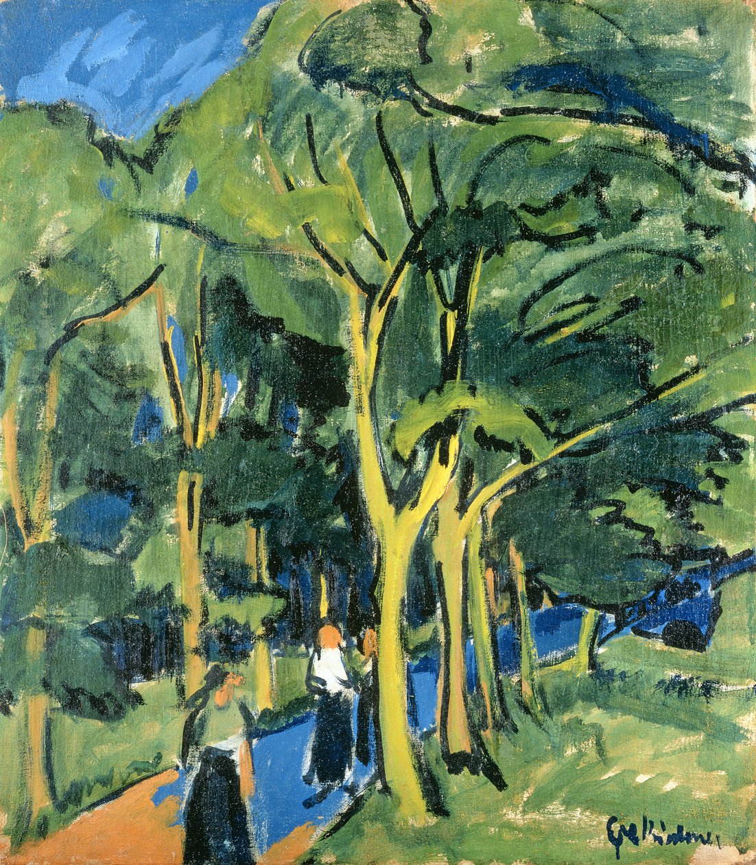 Waldstrasse, 1910 körül alkotó: Ernst Ludwig Kirchner