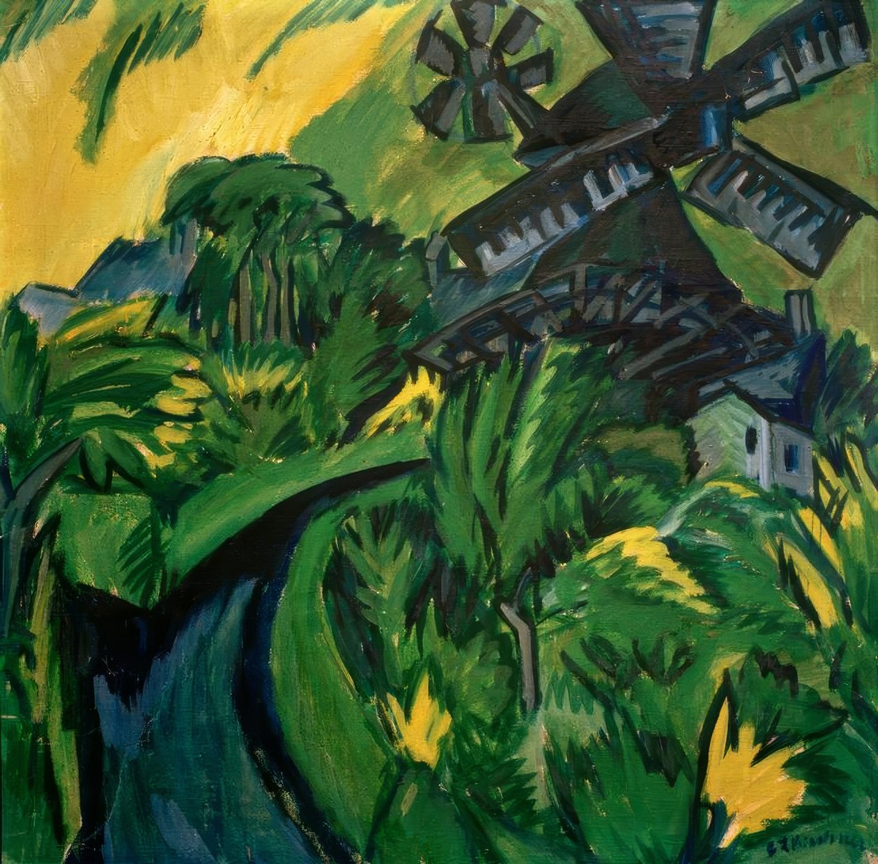 Szélmalom Fehmarnban alkotó: Ernst Ludwig Kirchner