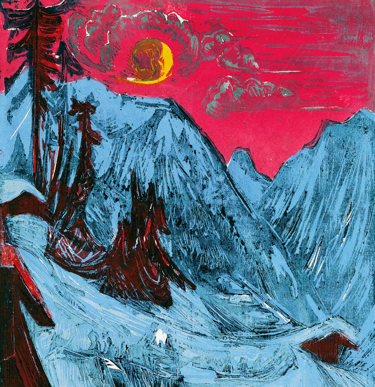 Téli holdfényes éjszaka alkotó: Ernst Ludwig Kirchner