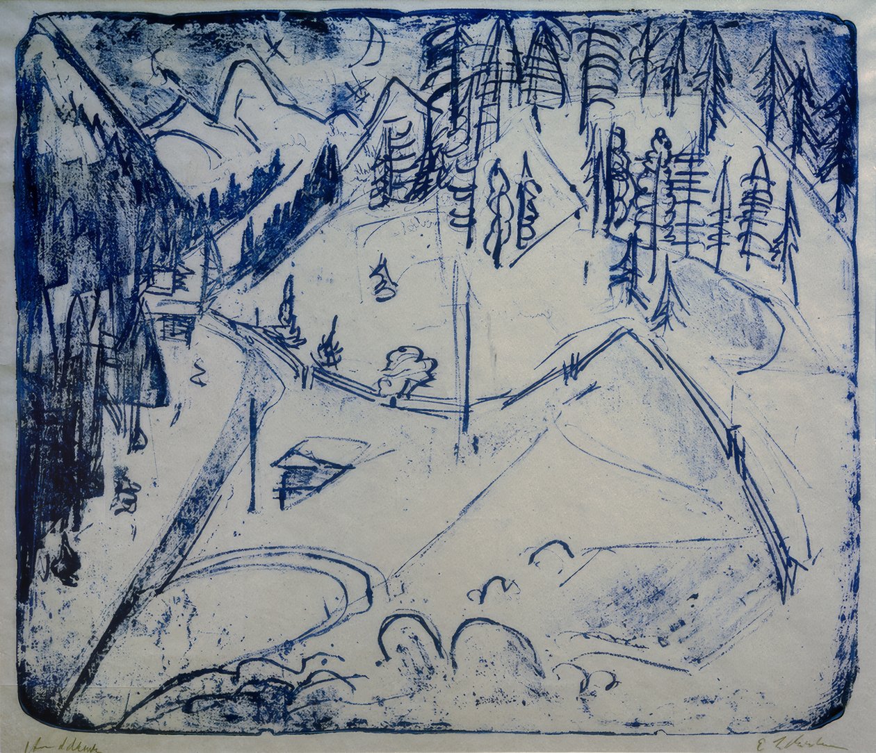 Téli táj alkotó: Ernst Ludwig Kirchner