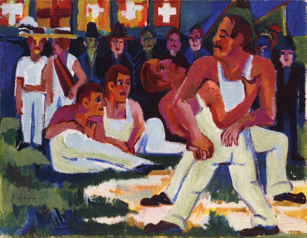 Birkózó; Ringer, 1923 alkotó: Ernst Ludwig Kirchner