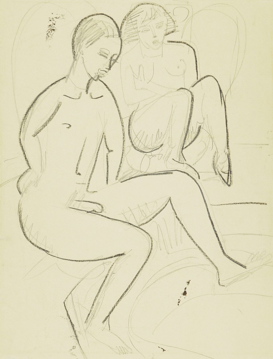 Fiatal pár a fürdőszobában alkotó: Ernst Ludwig Kirchner