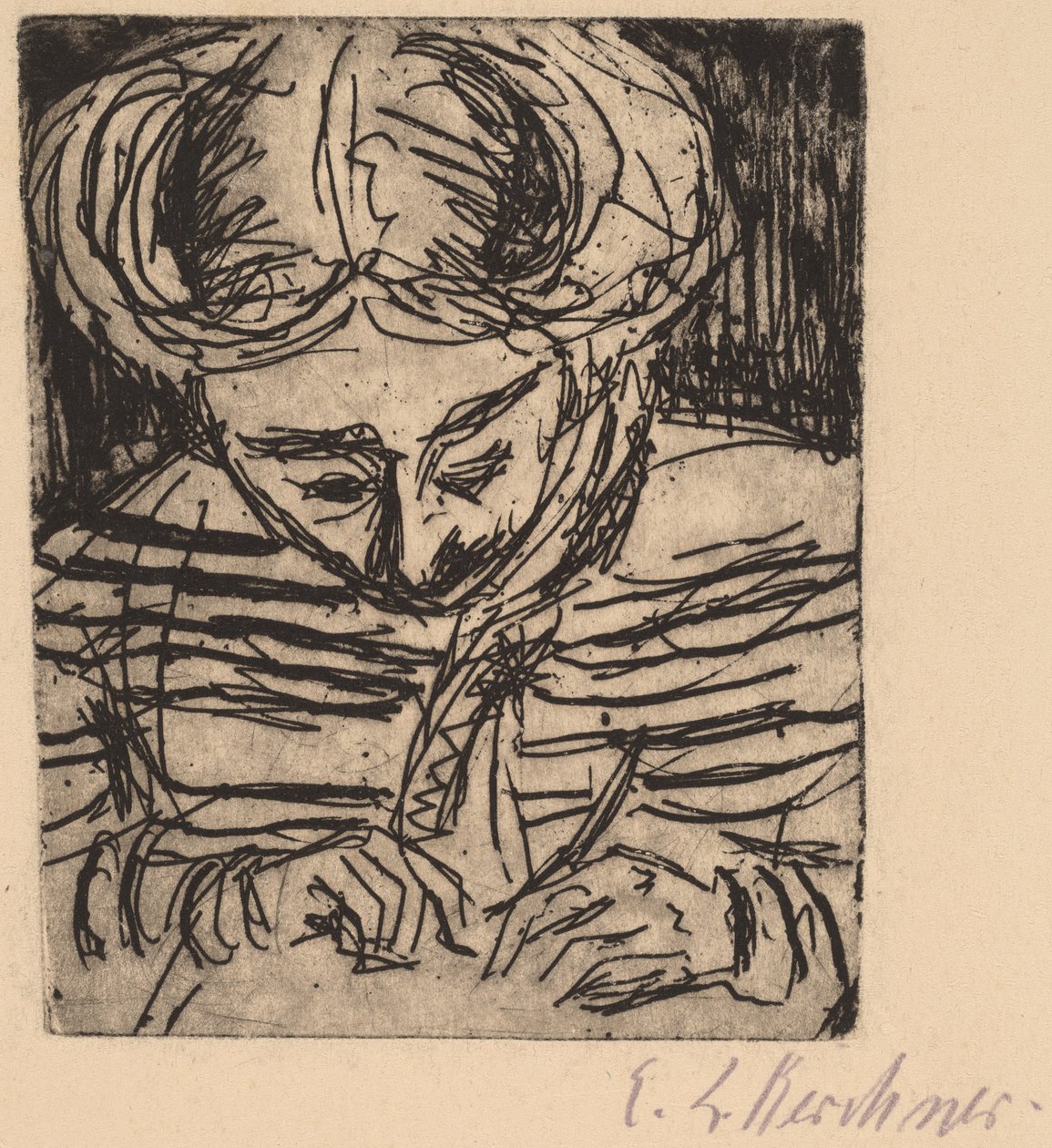 Fiatal lány rajz alkotó: Ernst Ludwig Kirchner