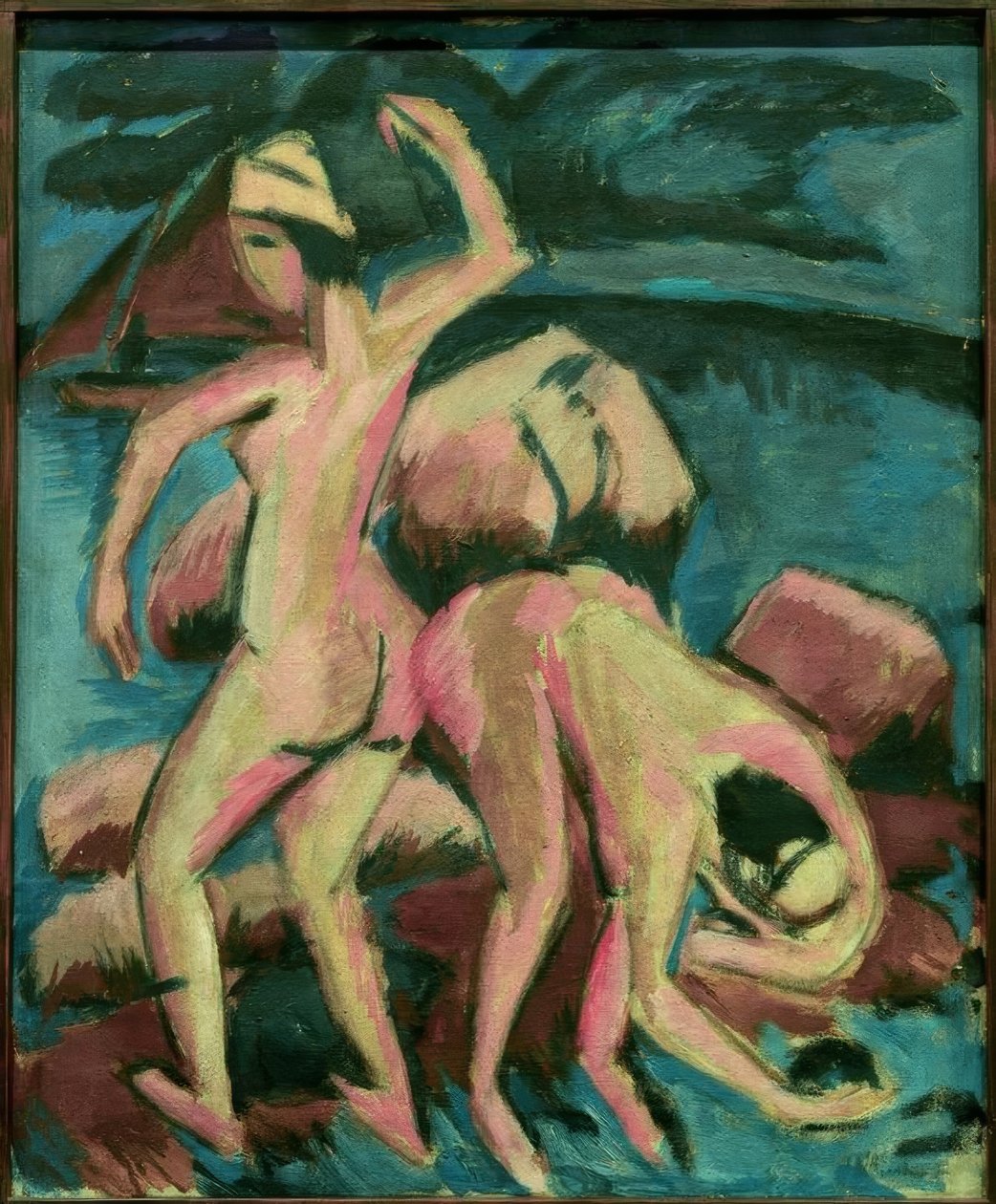 Két fürdőző, Fehmarn alkotó: Ernst Ludwig Kirchner