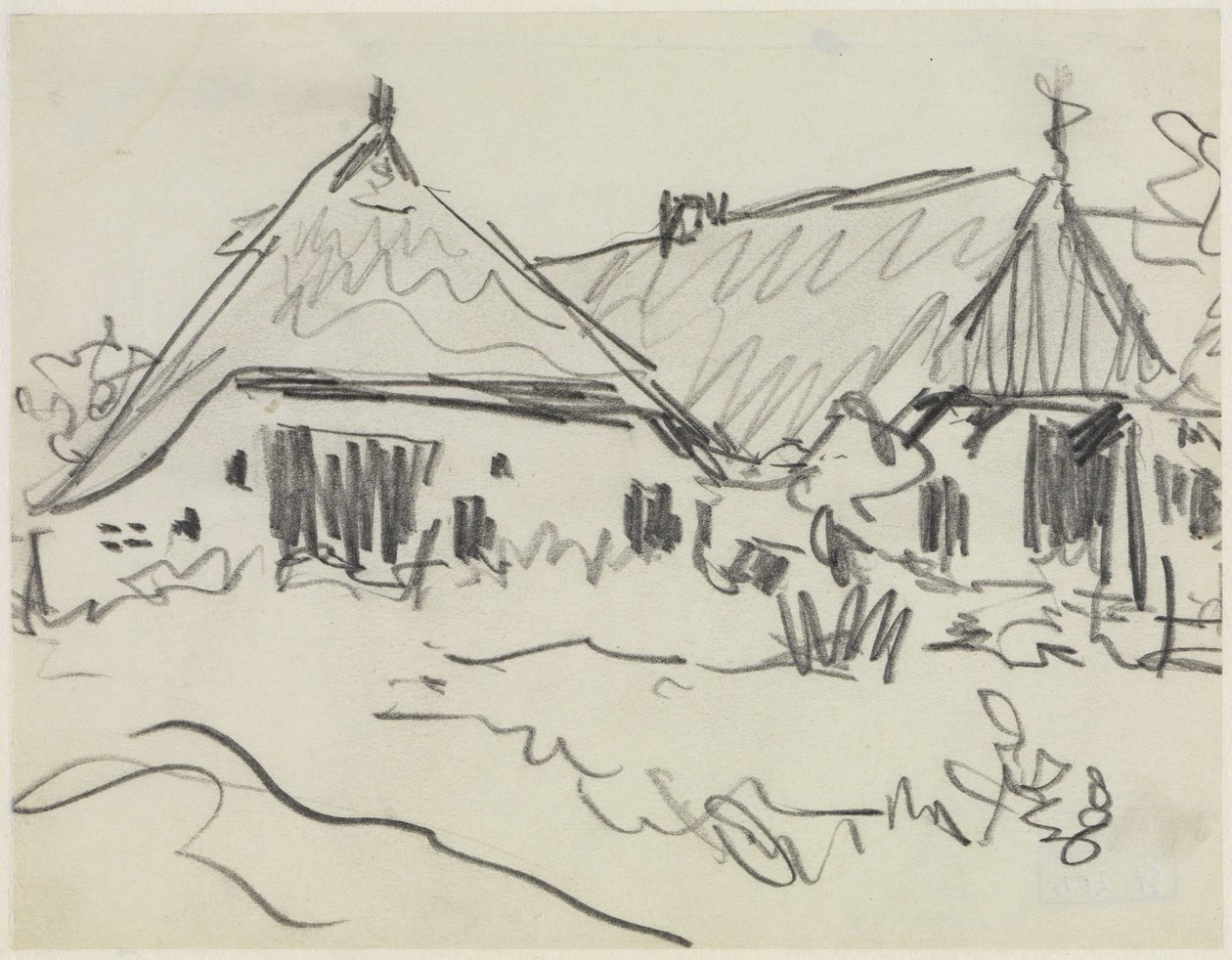 Két parasztház Fehmarnon alkotó: Ernst Ludwig Kirchner