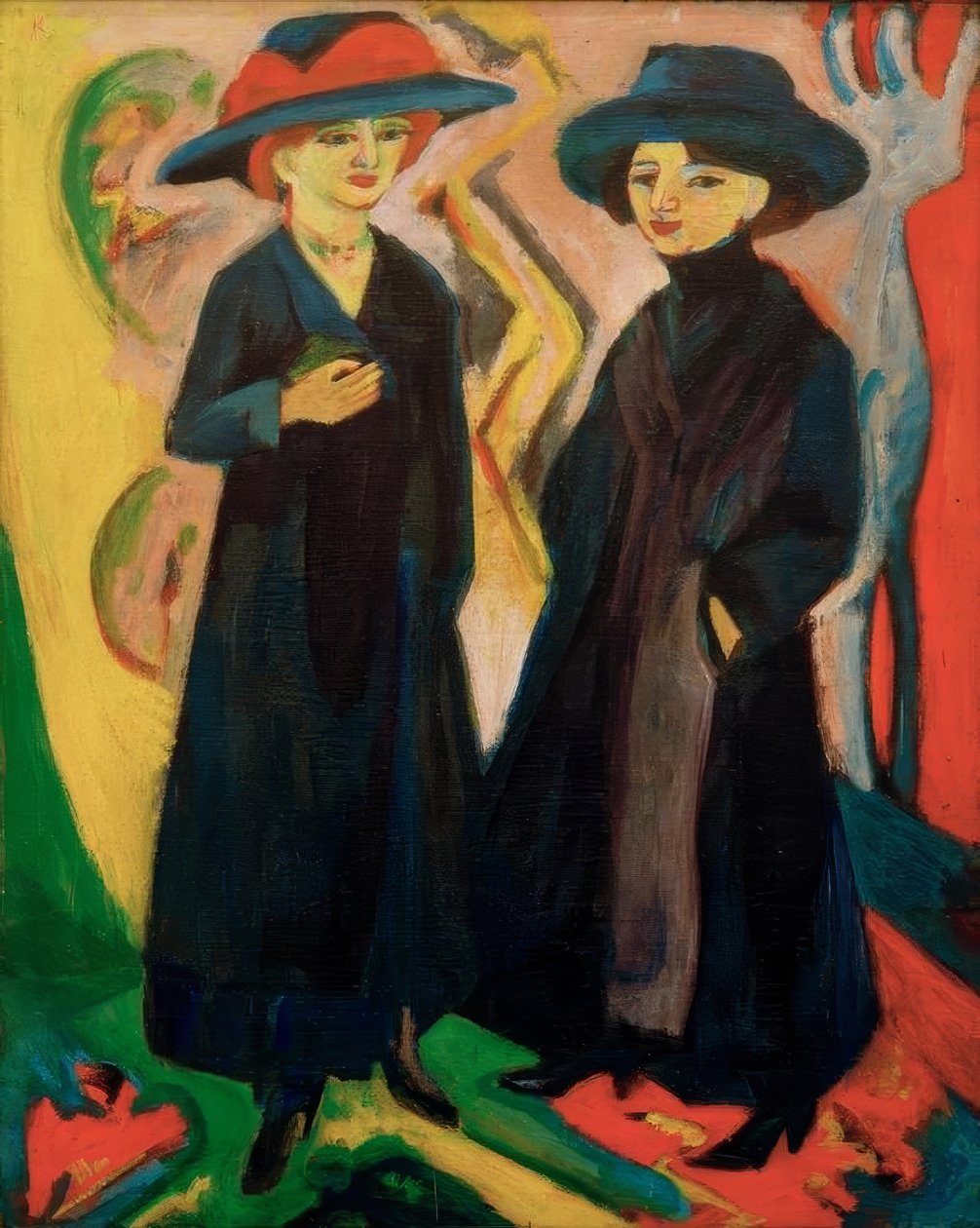 Két lány (midinettes) alkotó: Ernst Ludwig Kirchner