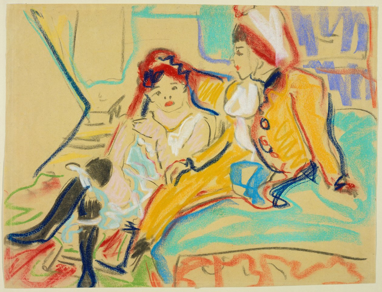 Két lány egy díványon alkotó: Ernst Ludwig Kirchner