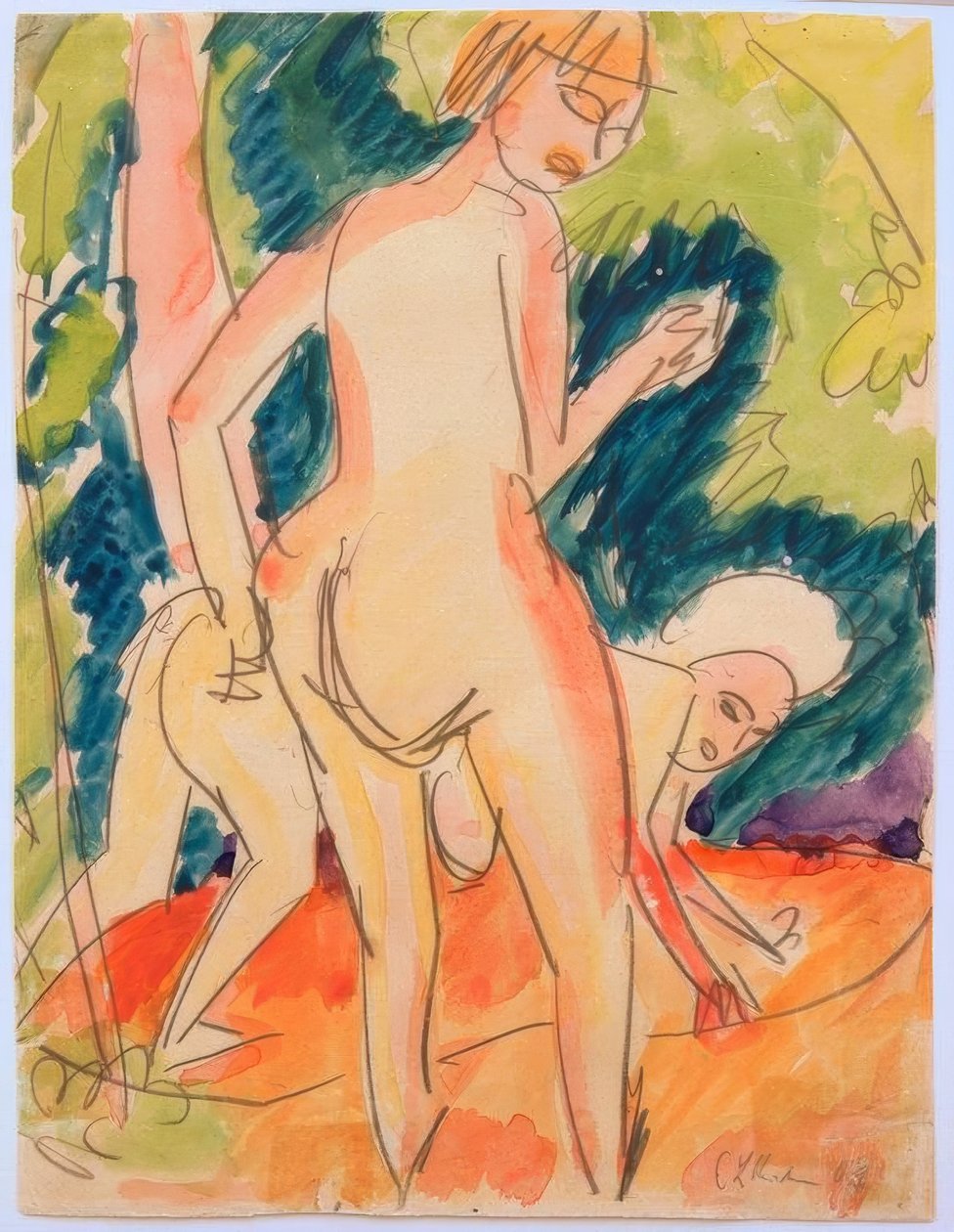 Két fürdőző lány alkotó: Ernst Ludwig Kirchner
