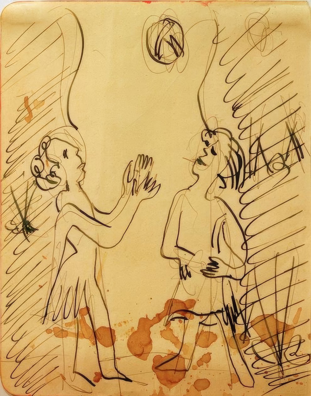 Két lány labdázik alkotó: Ernst Ludwig Kirchner