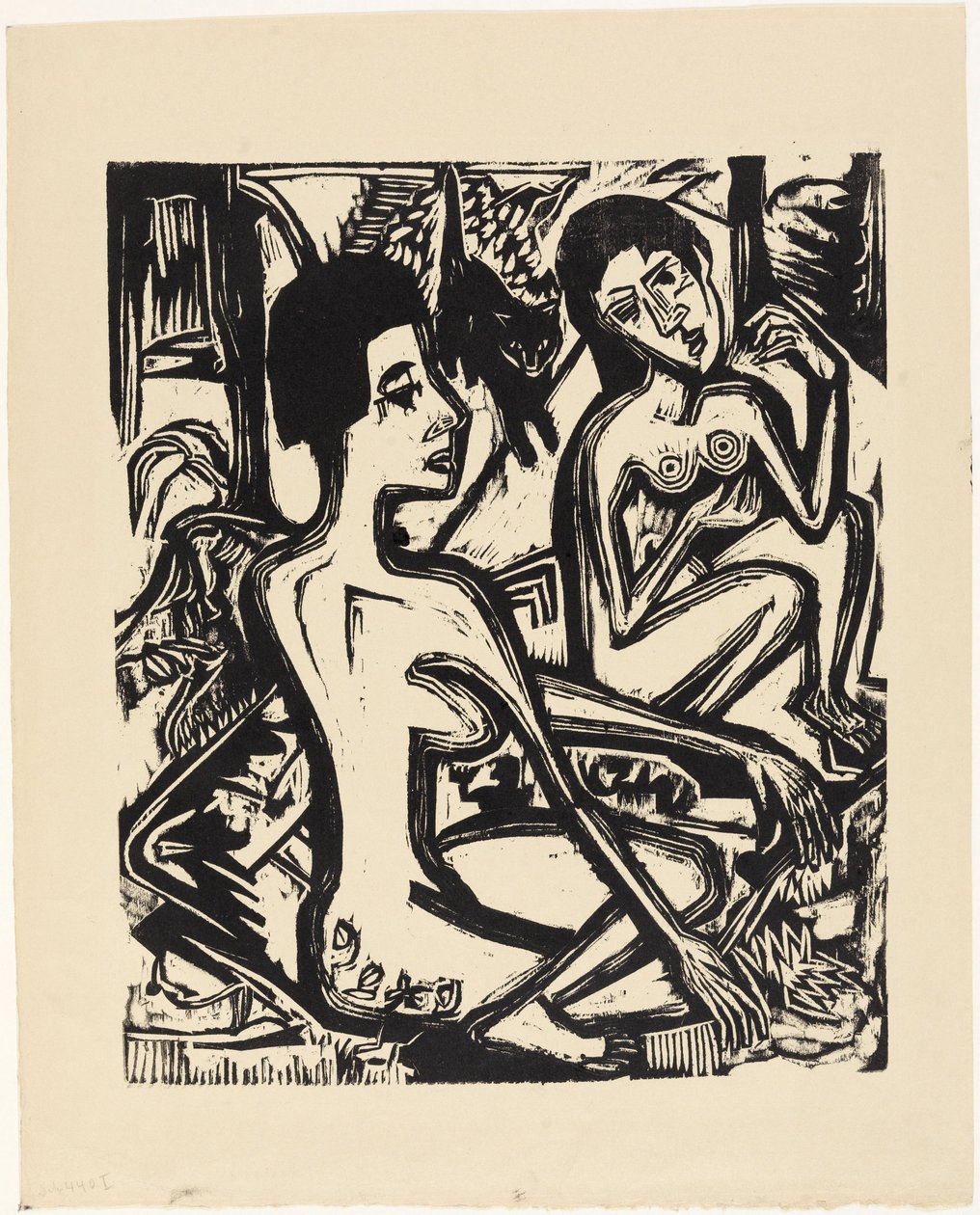 Két meztelen nő az erdőben alkotó: Ernst Ludwig Kirchner
