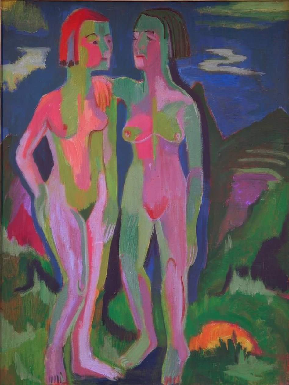 Két női akt egy tájban alkotó: Ernst Ludwig Kirchner