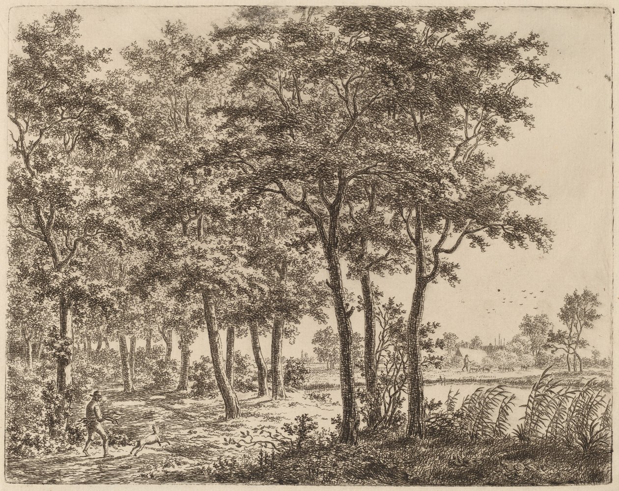 Táj tűzifát cipelő paraszttal, c. 1800. alkotó: Ernst Willem Jan Bagelaar