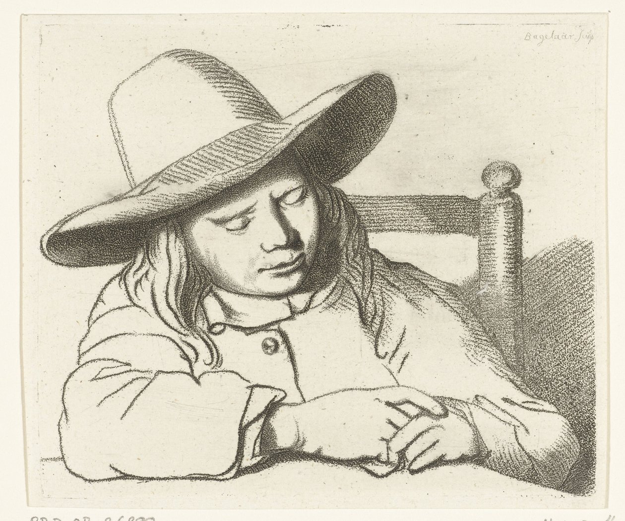 Alvó fiú kalapban alkotó: Ernst Willem Jan Bagelaar
