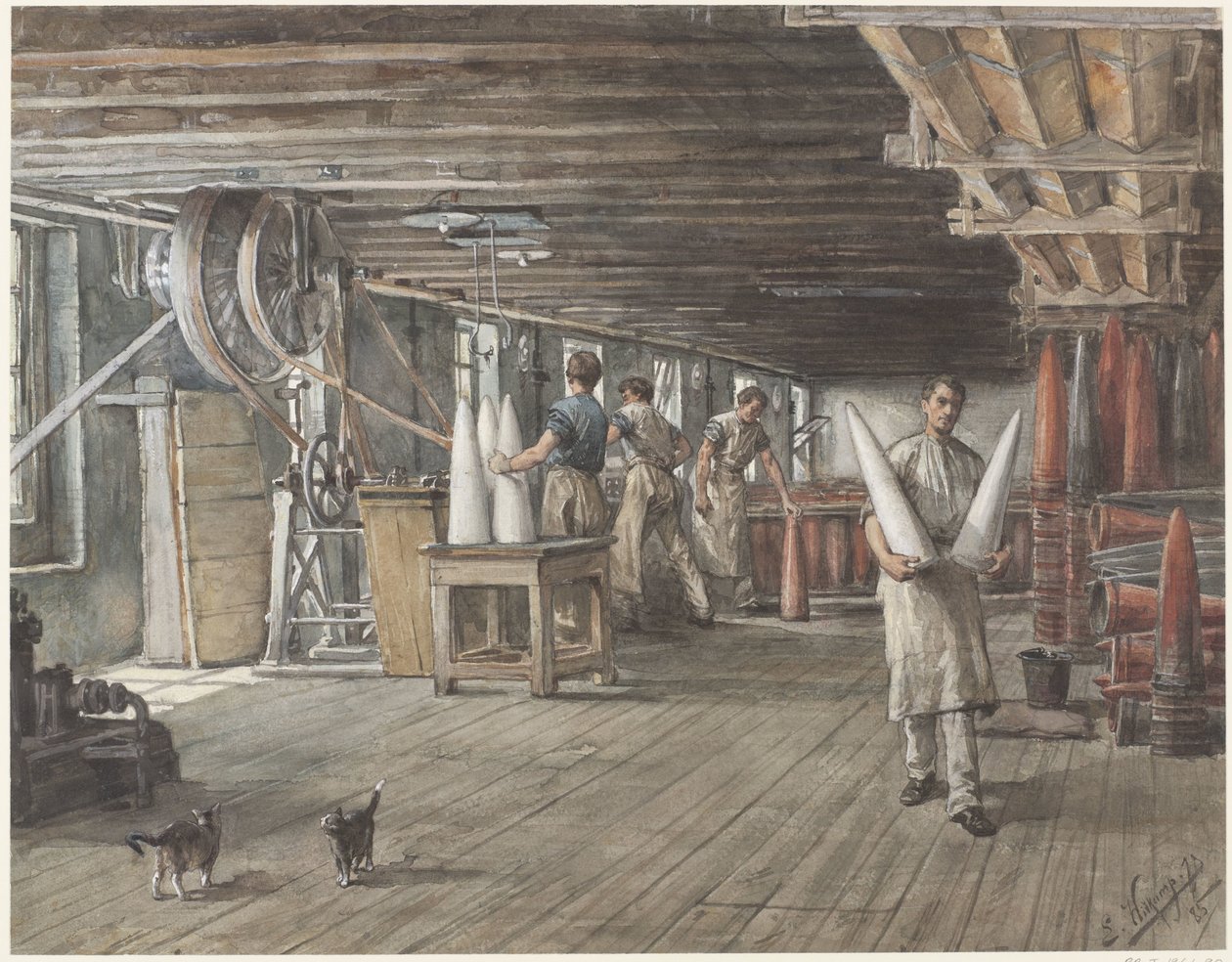 Interieur van de suikerfabriek van de firma Vom Rath   1389268   hu       hungarian Successfully Translated  Original: La Purisima Concepcion Mission Wall Painting from the Portfolio "Decorative Art of Spanish California" Translat: La Purisima Concepcion M alkotó: Ernst Witkamp