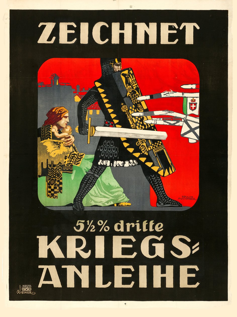 Iratkozzon fel a harmadik hadikölcsönre!, 1915. alkotó: Erwin Puchinger