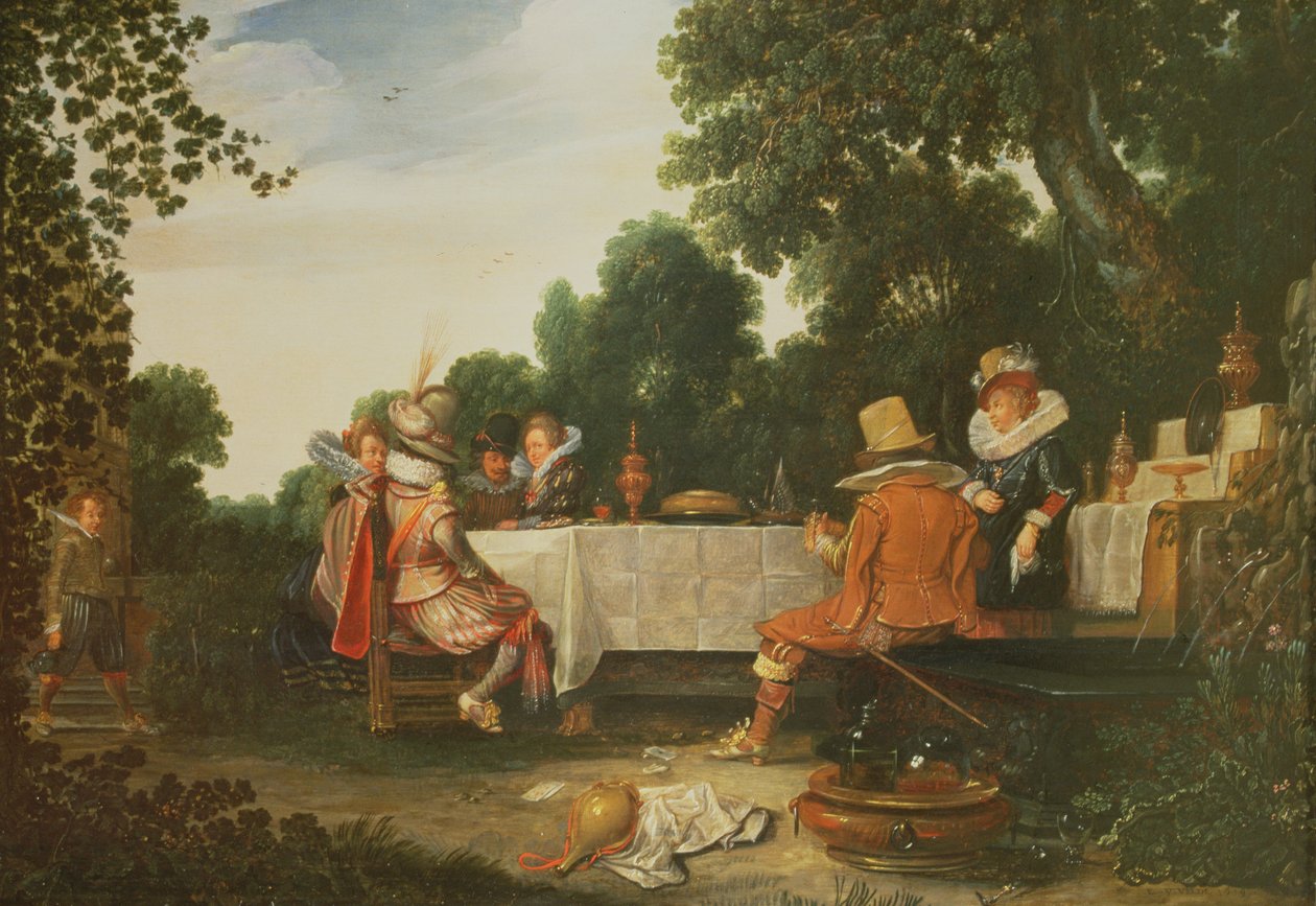 Buli a kertben alkotó: Esaias I van de Velde
