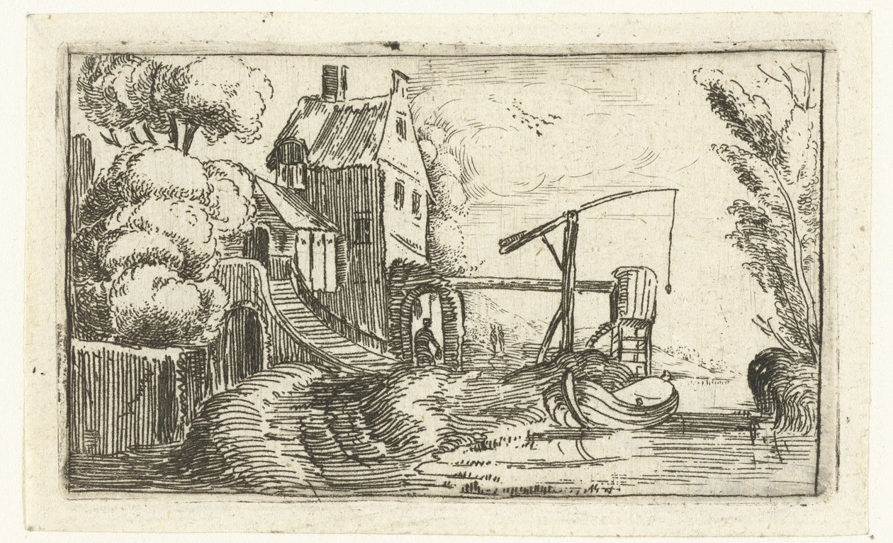 Ház vagy gyár egy csatornán Kis tájak (sorozat címe) alkotó: Esaias van de Velde (rejected attribution)