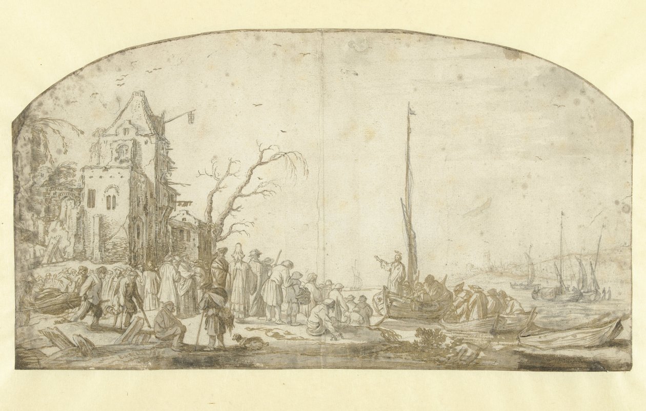 Krisztus prédikál egy csónakból alkotó: Esaias van de Velde