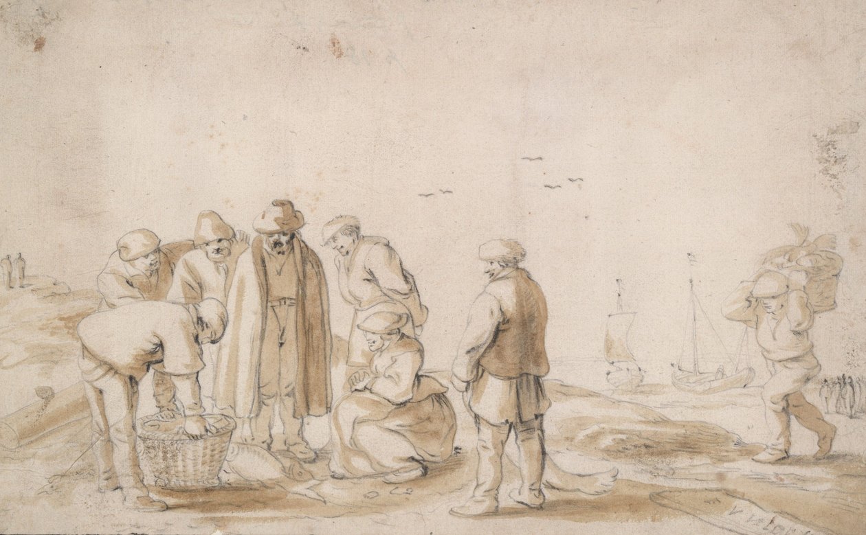 Halkereskedők a tengerparton alkotó: Esaias van de Velde