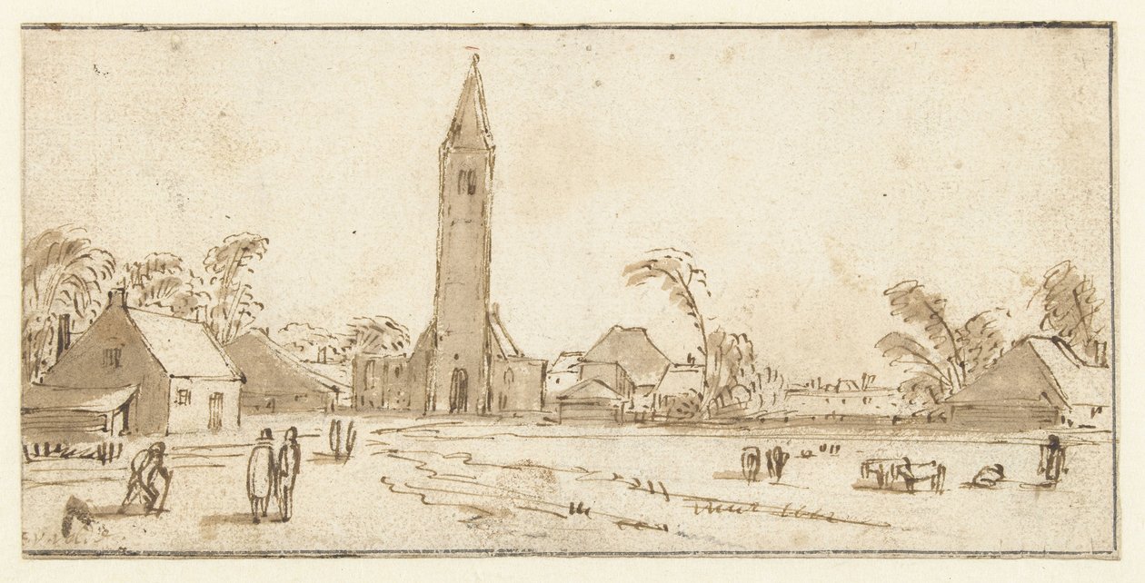 Spaarnwoude kilátása alkotó: Esaias van de Velde