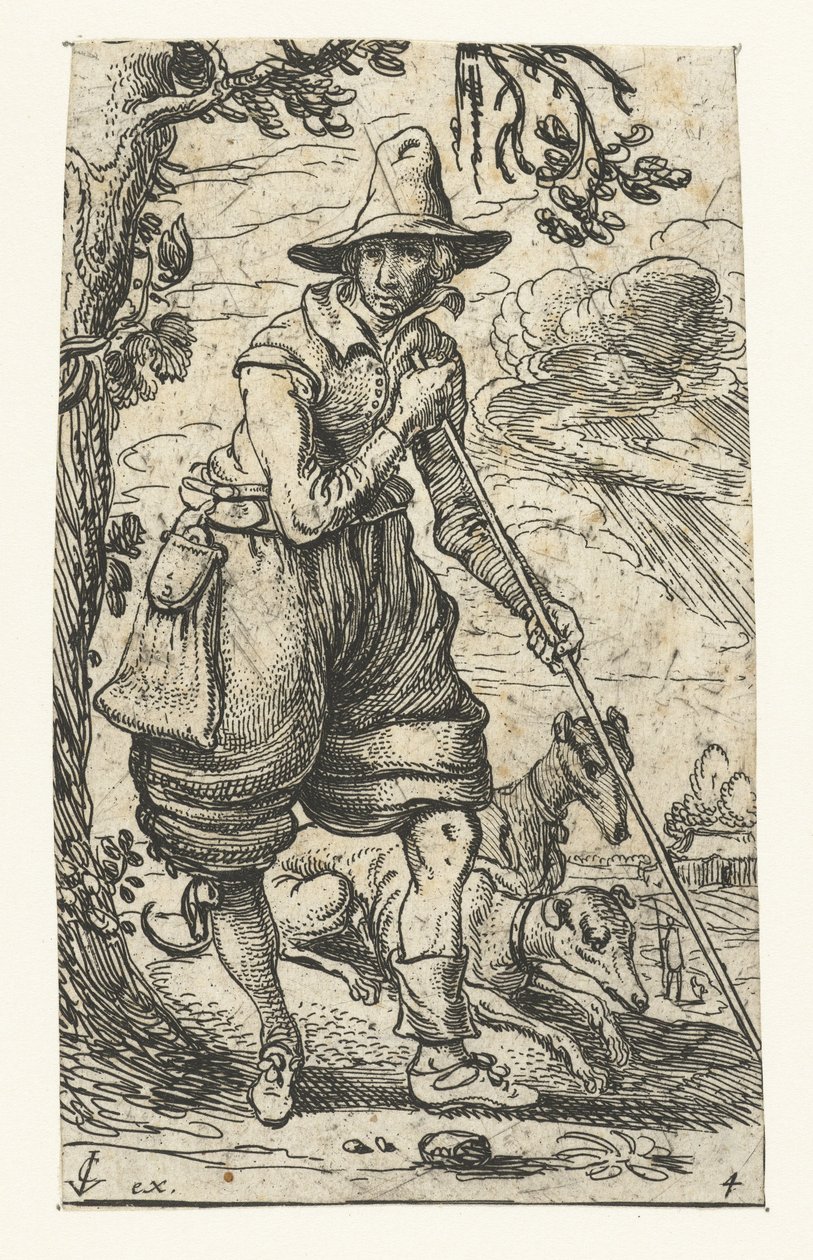 Vadász két kutyával alkotó: Esaias van de Velde
