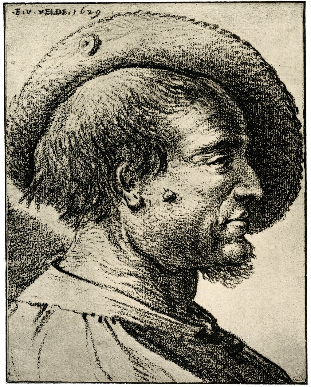 Férfi fej tanulmány alkotó: Esaias van de Velde