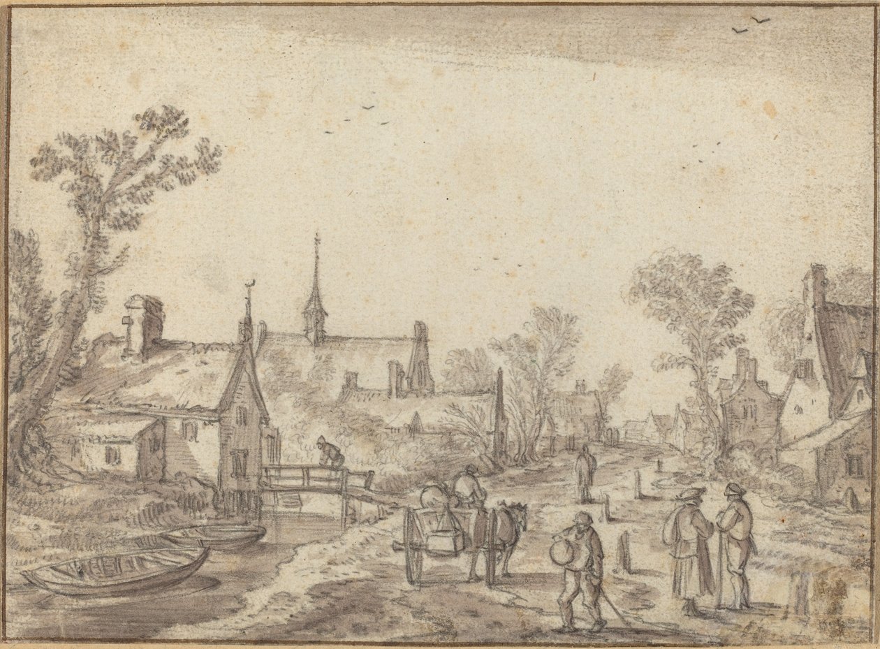 A falu utcája alkotó: Esaias van de Velde I