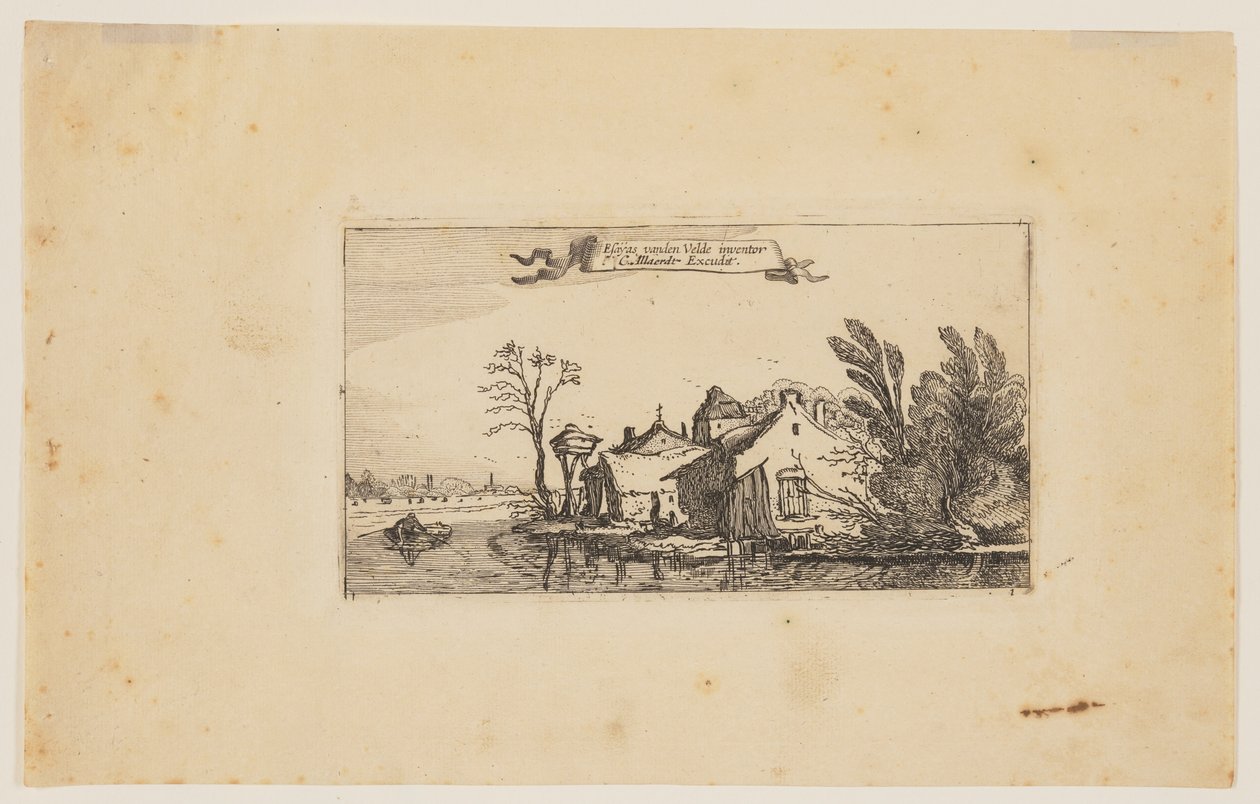 Farm a folyó jobb oldalán alkotó: Esaias van den Velde I