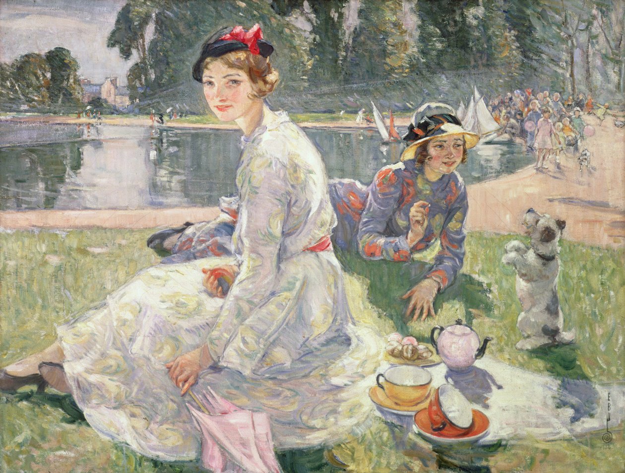 The Round Pond, Kensington Gardens, 1934 alkotó: Ester Borough Johnson