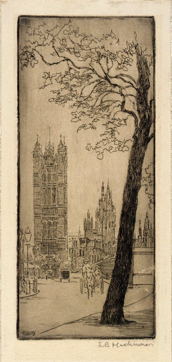 Londoni jelenet templommal alkotó: Esther Blaikie MacKinnon