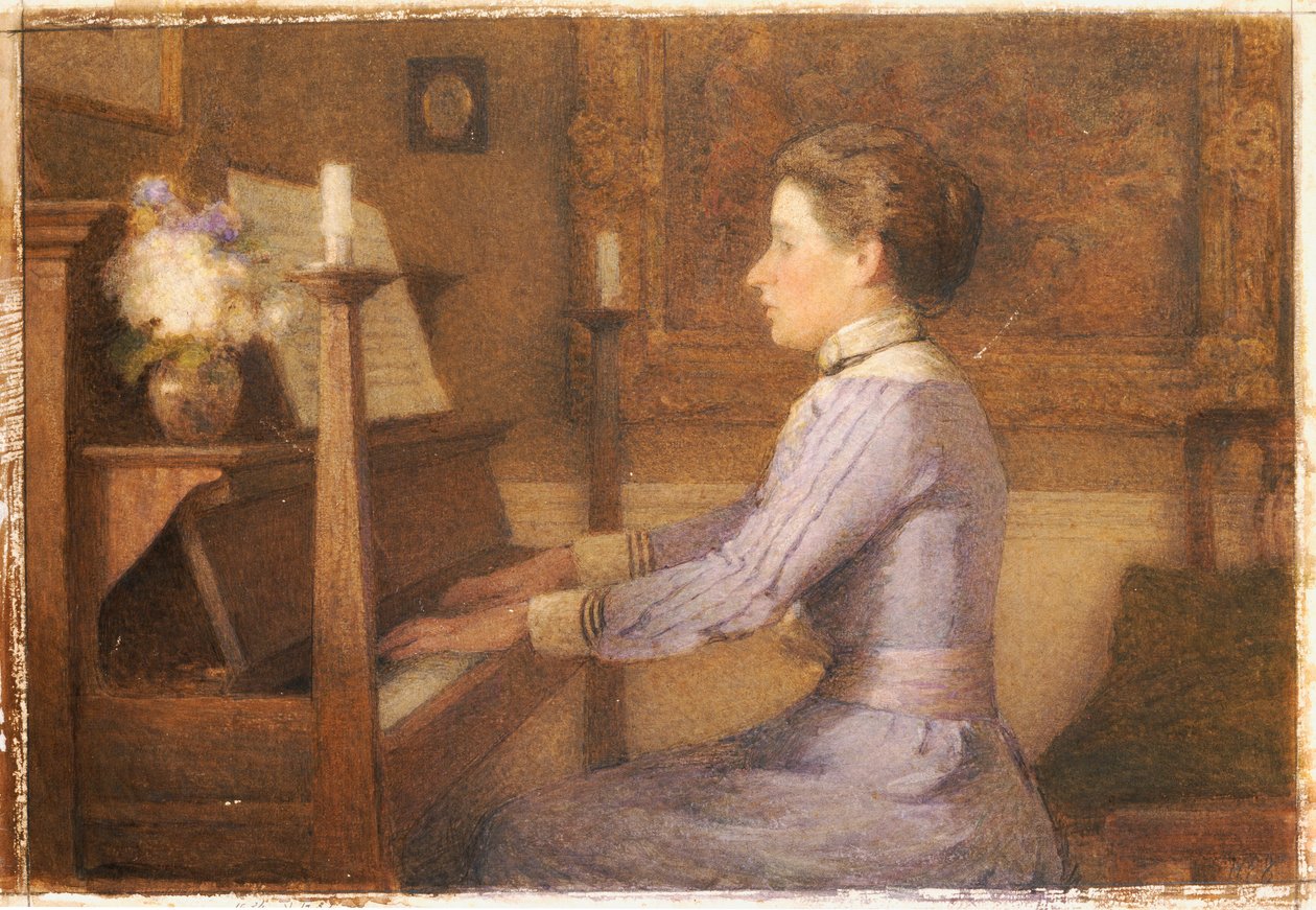 A zongoránál (ceruza és akvarell papíron) alkotó: Esther H. Jones