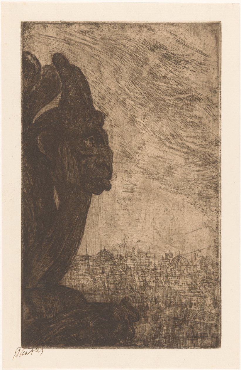 Chimère van de Notre-Dame (eredeti cím a tárgyon) alkotó: Etha Fles (signed by artist)