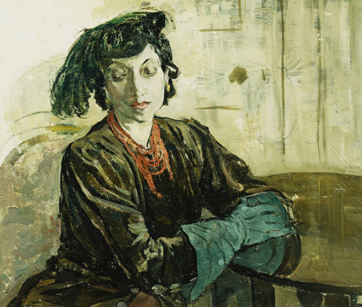 Zöld toll és zöld kesztyű alkotó: Ethel Gabain