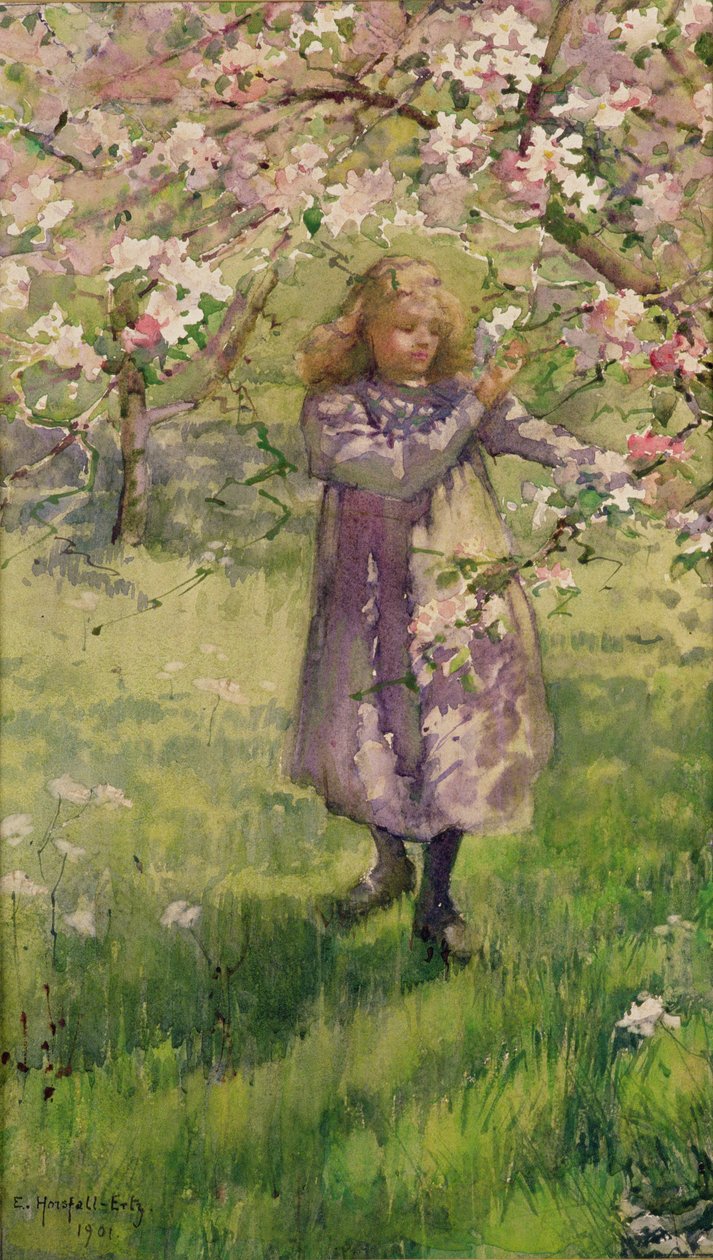 Almavirág szedése, 1901 alkotó: Ethel Horsfall Ertz