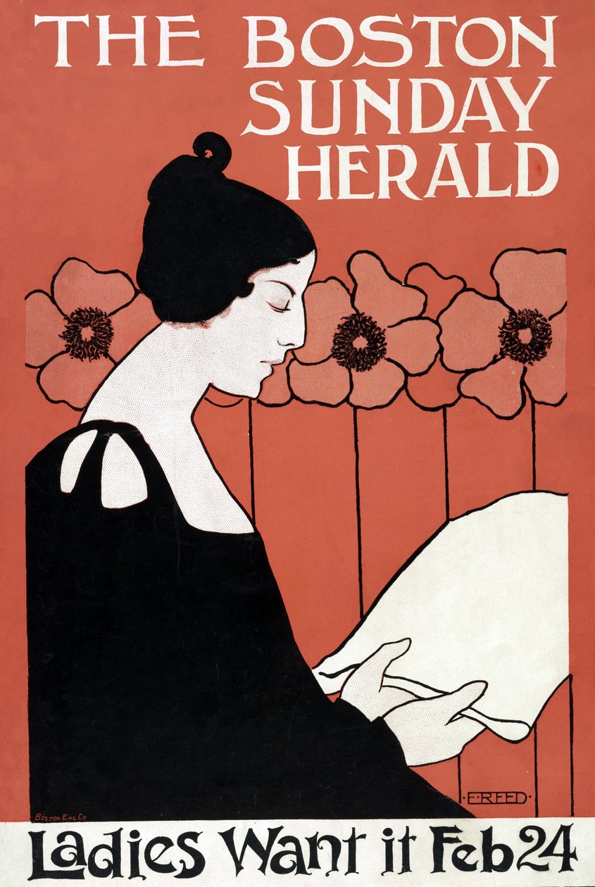 The Boston Sunday Herald – Ladies Want It Február 24., pub. C. 1900 alkotó: Ethel Reed