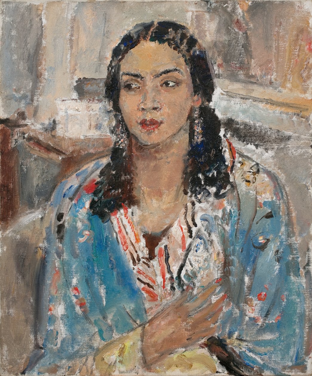 A kék kabát (olaj, vászon) alkotó: Ethel Walker