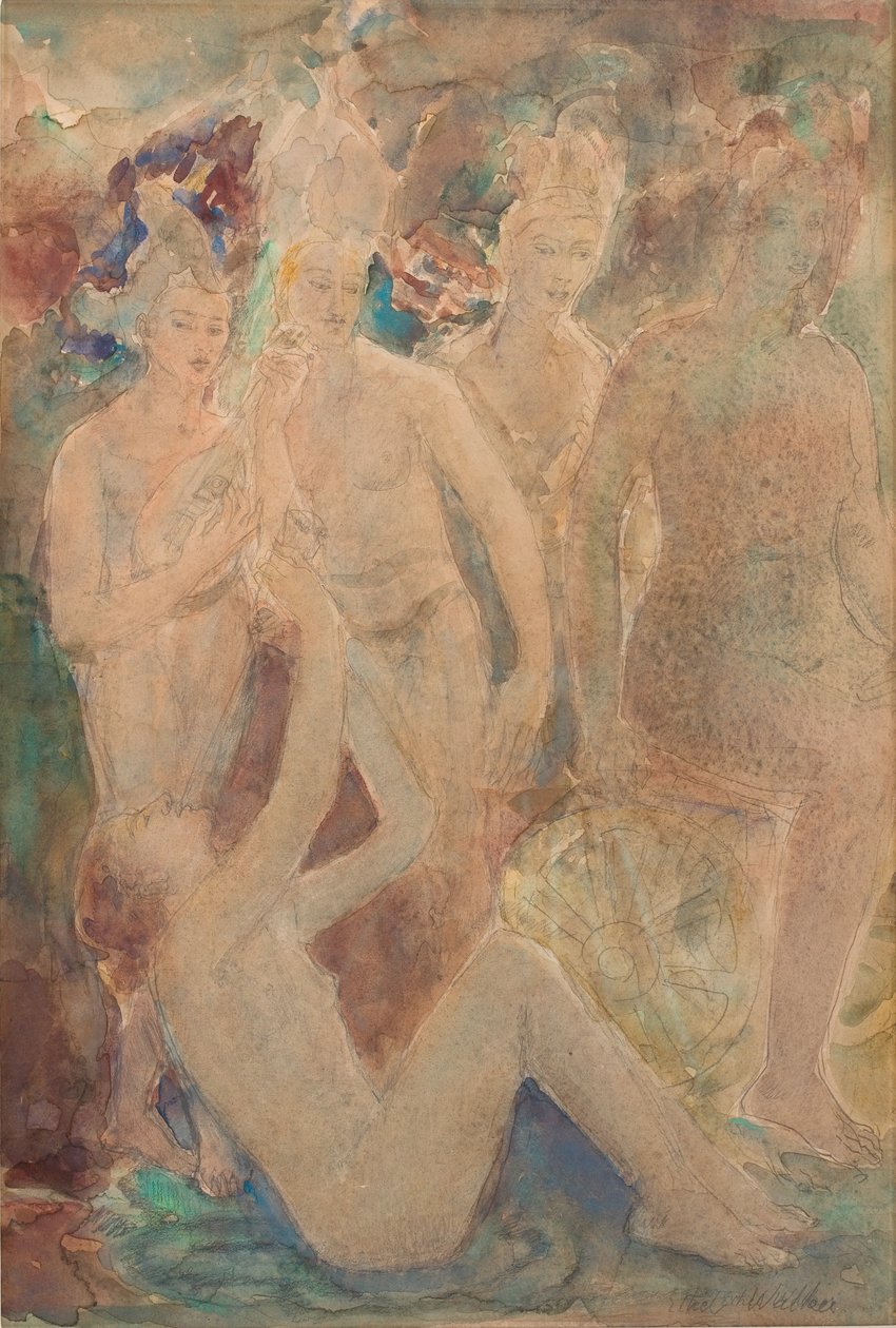 Az éjszaka elmúlása, 1924 körül (akvarell és ceruza, papír) alkotó: Ethel Walker