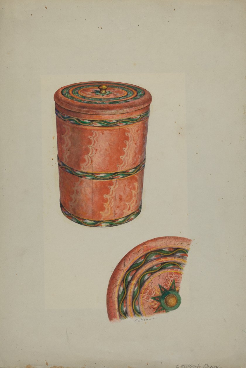 Pa. Német Sugar Tub alkotó: Ethelbert Brown